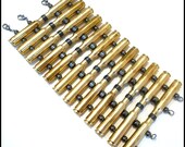 Bullet Ammo Brass Casing & Hematite Cuff Bracelet