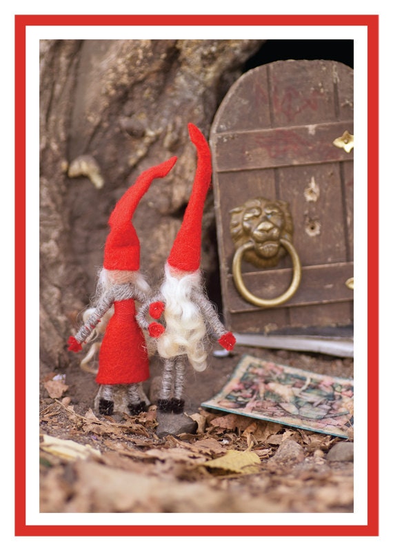 Elf Couple (julenisser) Holiday Photo Card