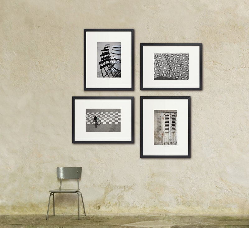 Paris Black and White Photography Minimalist Collection Set of Four 12x18 Medium Prints French Art Prints - LoVedoArt