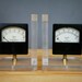 Book Ends - Steampunk Vintage Mad Scientist Volt Meter Acrylic Book Ends