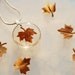 Autumn Necklace Petite Resin Jewelry Pressed Leaf Mini Maple Petite Transparent Airy Botanical Necklace / Pendant