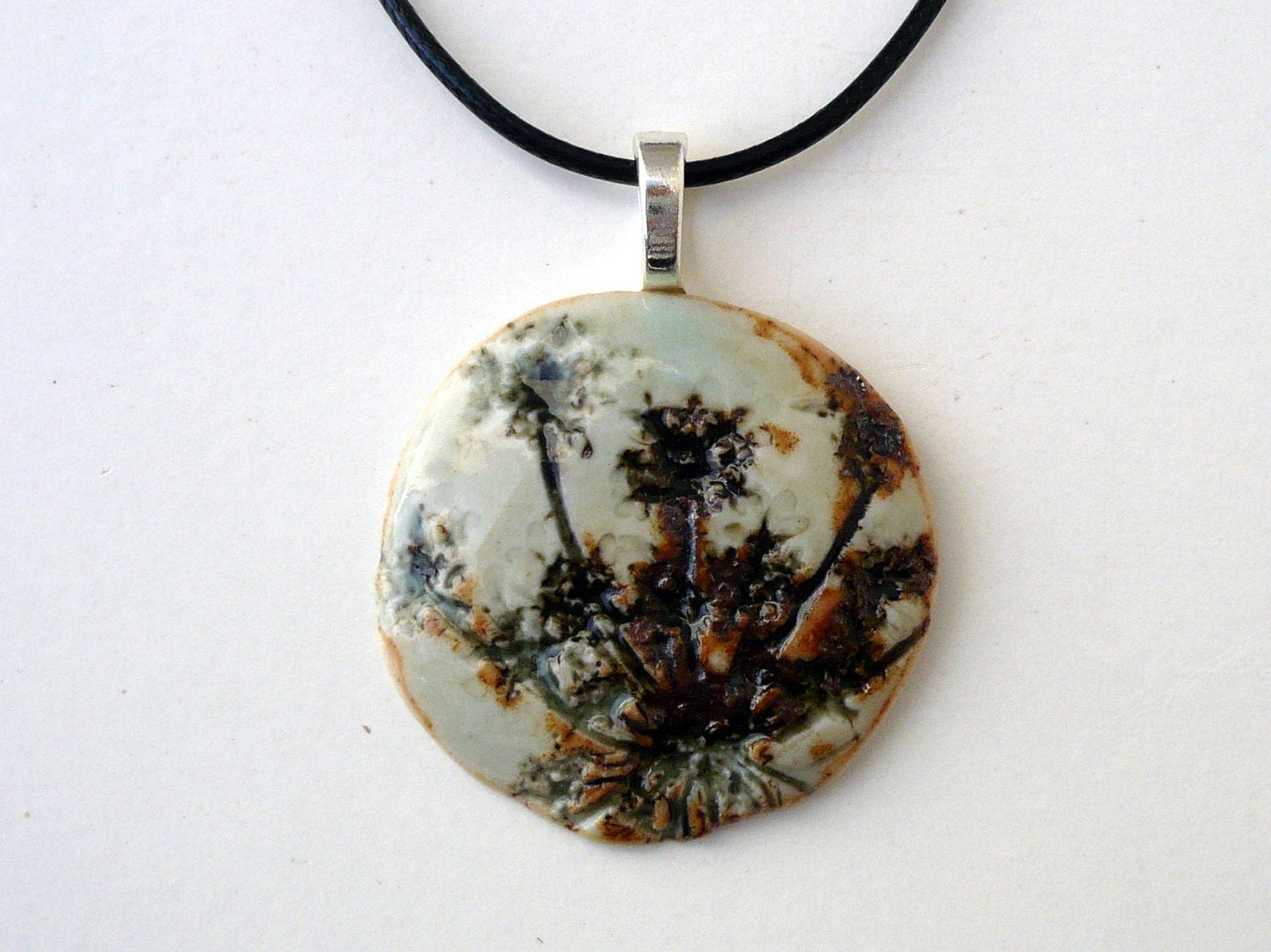 Porcelain Pendant. Nature Pendant. Ceramic Pendant.
