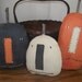 Set of 3 Primitive Pumpkin Shelf Sitters in Black, Orange, and White