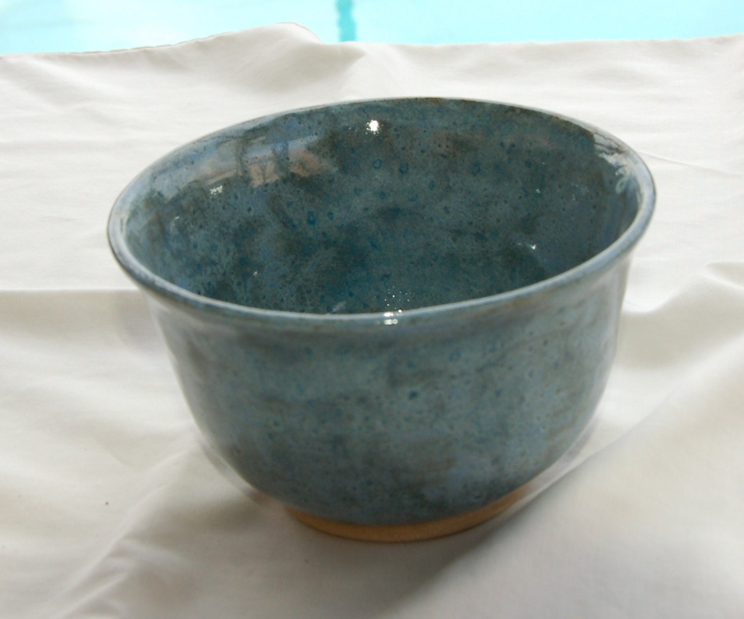 Small Planter/Pot with Hole in Bottom for Drainage in Blues from Pottery by Saleek