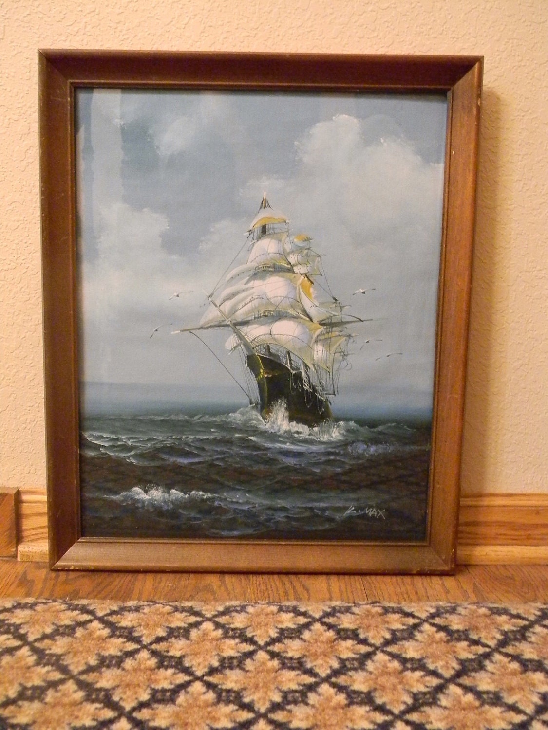 Vintage Nautical Impressionist Painting, Signed SALE PRICED