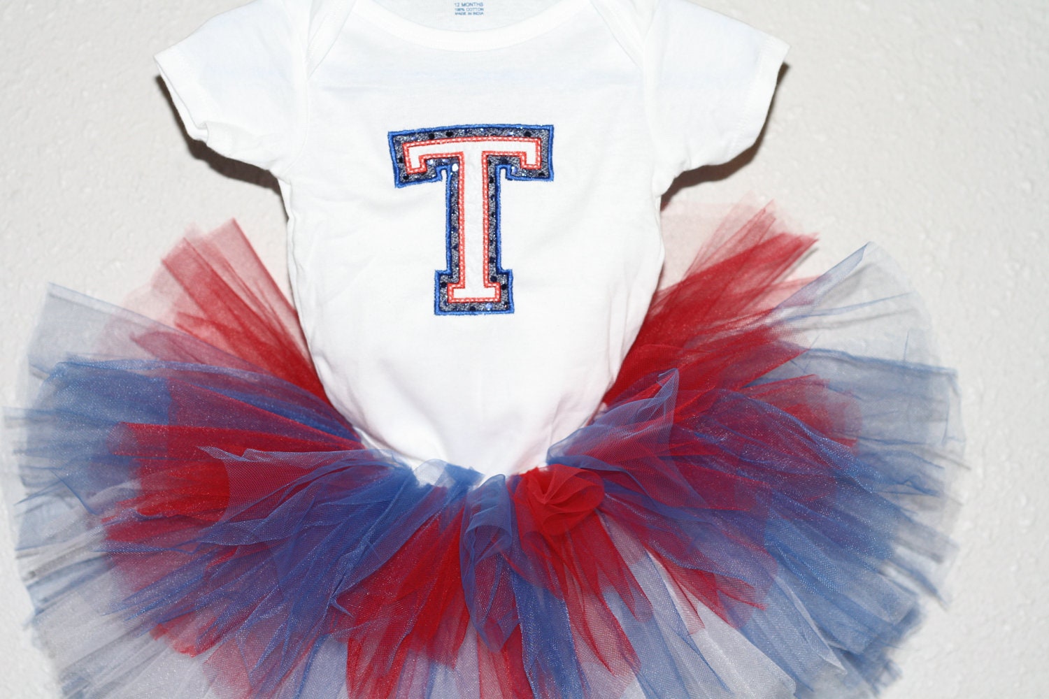 Tutu childrens shirt applique set Texas Rangers or sport team