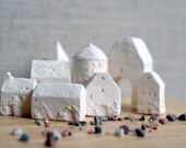 Burgundy Village Architecture Little unglazed porcelain house Medieval France