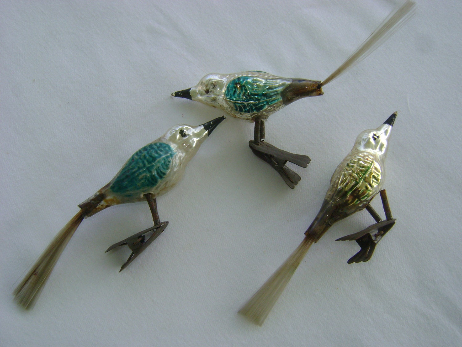 Antique Bird Christmas Tree Ornament Spun by divinedecorating