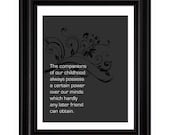 Childhood Companions, Mary Shelley, Best Friend Gift, Quote Print, Featured in Grey, Steampunk Decor, Literature Poster, 8x10