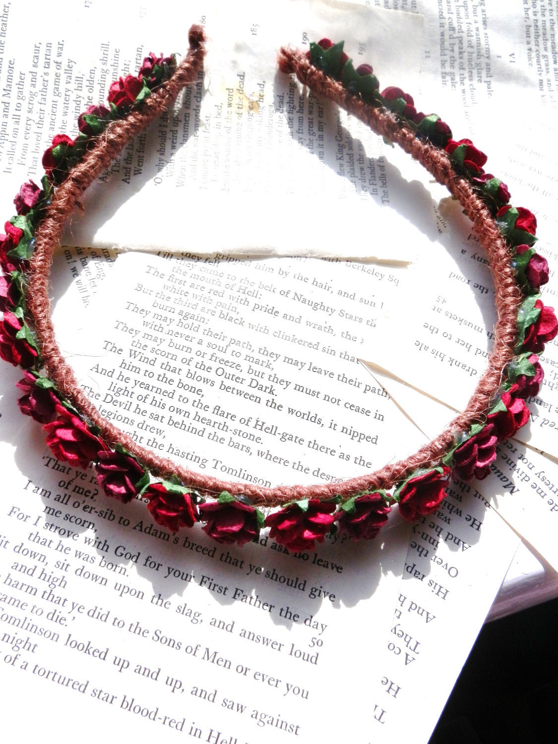 burgundy red and deep purple rose  autumn headband, weddings, festivals, gifts, bridesmaid, party