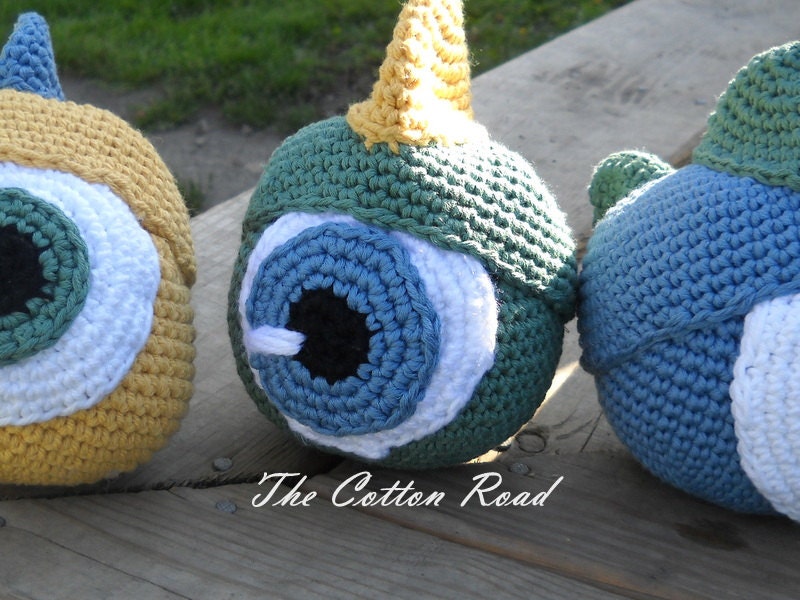 Crocheted Monster Eyeball Rattles