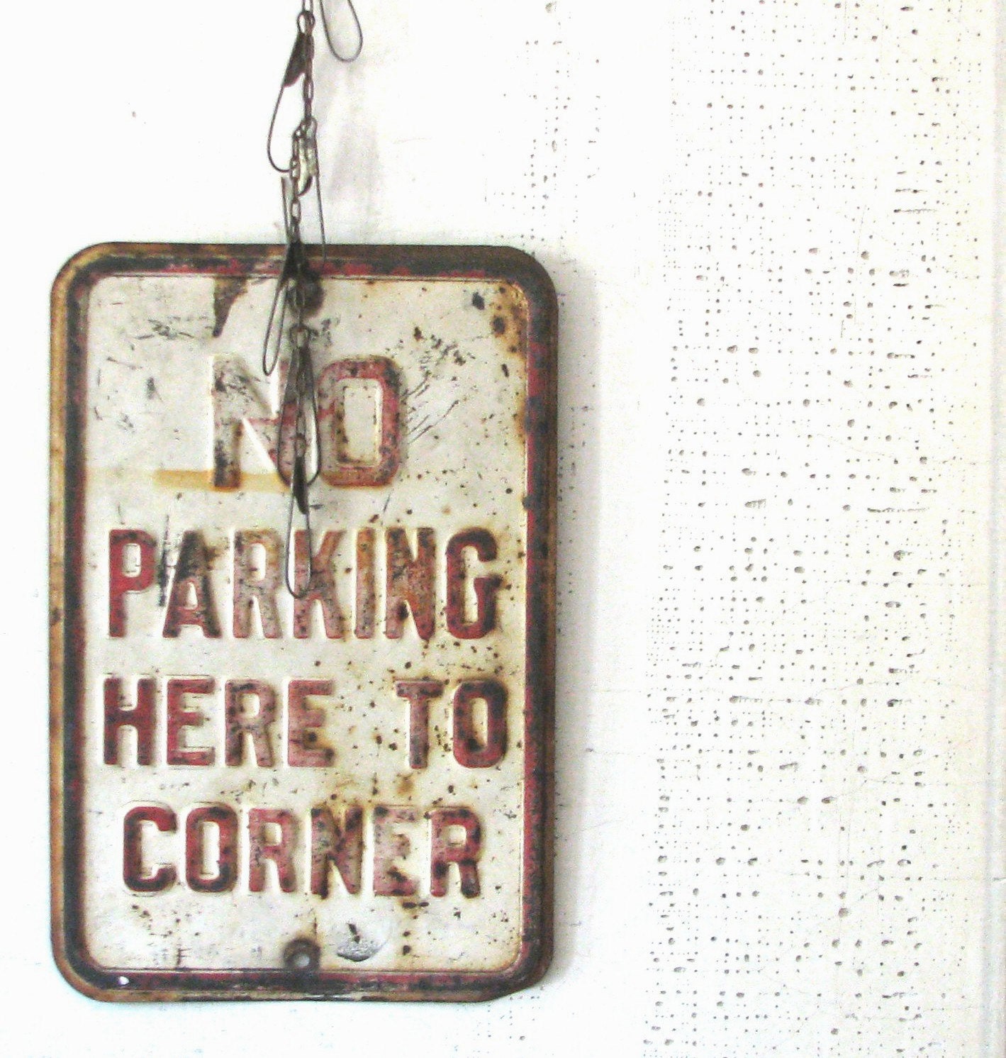 metal no parking sign - urban farmhouse style