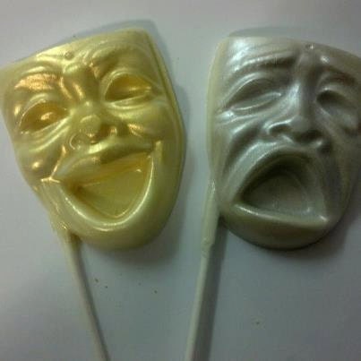 Comedy & Tragedy Theater Themed Chocolate Lollipop Party Favors