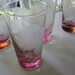 Vintage 1970s Set of Four Etched and Colored Glass Exotic Flower Glasses