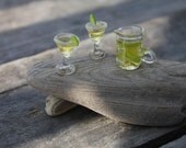 Miniature Margaritas on Driftwood for your Miniature Beach Vacation or Wedding Cake Topper - By Landscapes In Miniature