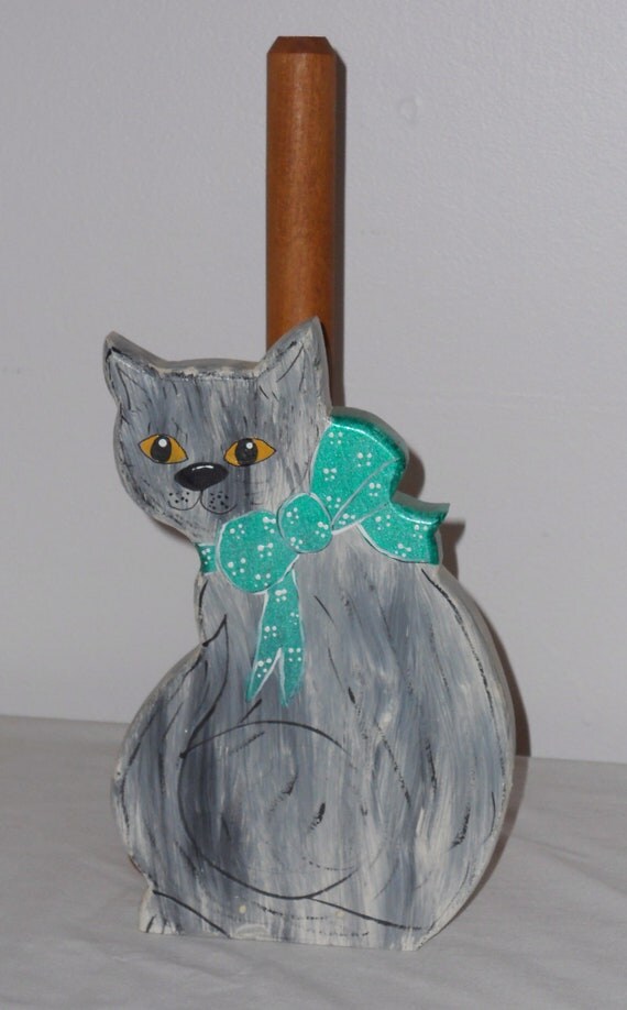 Cat Paper Towel Holder by on Etsy