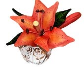 Orange Stargazer Lily Cake Flower