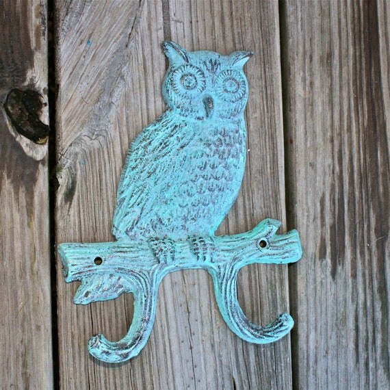 Owl Cast Iron Hook Metal Hook/ Wall Decor by AquaXpressions