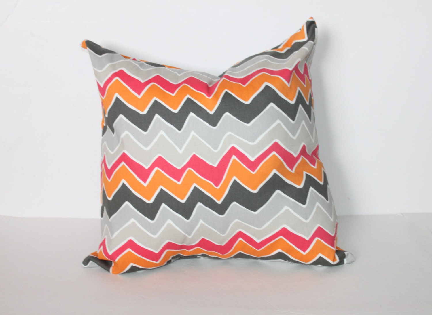ONE - 18 x 18 Orange and Pink Seesaw Pillow Cover - Premier Prints
