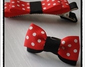 Red Polka Dots Hair Clip and ring gift set. 