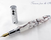 Fountain Pen - Electra in Wild Horse Jasper Tru-Stone and Chrome Plating