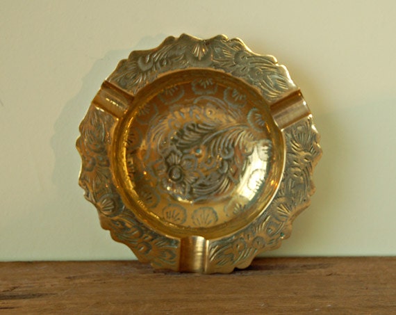 vintage indian brass engraved ashtray by nancyplage on etsy vintage indian brass engraved ashtray by nancyplage on etsy