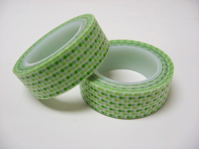 Tiny Green Polka Dot Washi Tape
