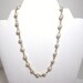 Vintage Necklace and Clip On Earring Set Sarah Coventry pearl bead and gold wire wrap costume jewelry