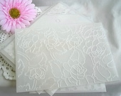 Vellum Envelopes Clear Embossed Vintage Handmade Shabby Chic Wedding Invitaion Envelopes A7 Size 10 Piece Set