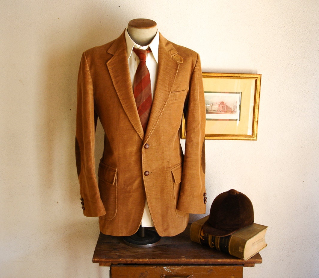 70s Corduroy Mens Suit Jacket Vintage Blazer by TheNakedManVintage