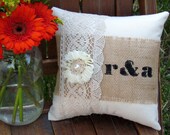 Shabby Ring Bearer with Couples Initials