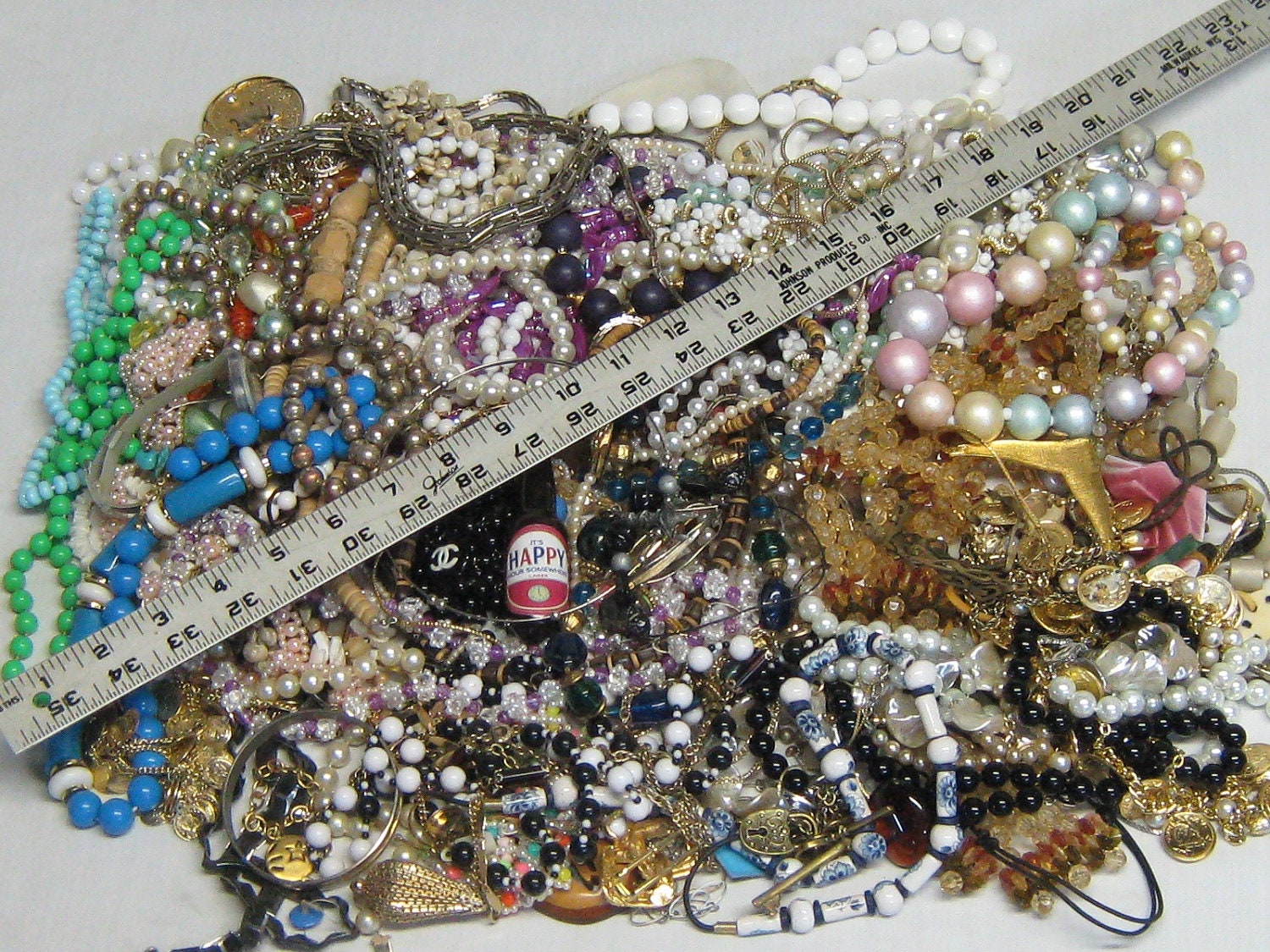 6.5 Pounds Vintage Jewelry Steampunk Recycle Repurpose Beads Metal Chains