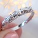 Art Deco Engagement Ring or Wedding Band. Diamond and Quality Solid 18K White Gold. Lovely Stacking or Eternity Ring.
