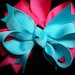 Little MISS ISABELLE Sassy, Fluffy Turquoise Aqua Ruffle Diaper Cover Bloomers Trimmed in Hot Pink Bias Edging by Bloomin Cuties