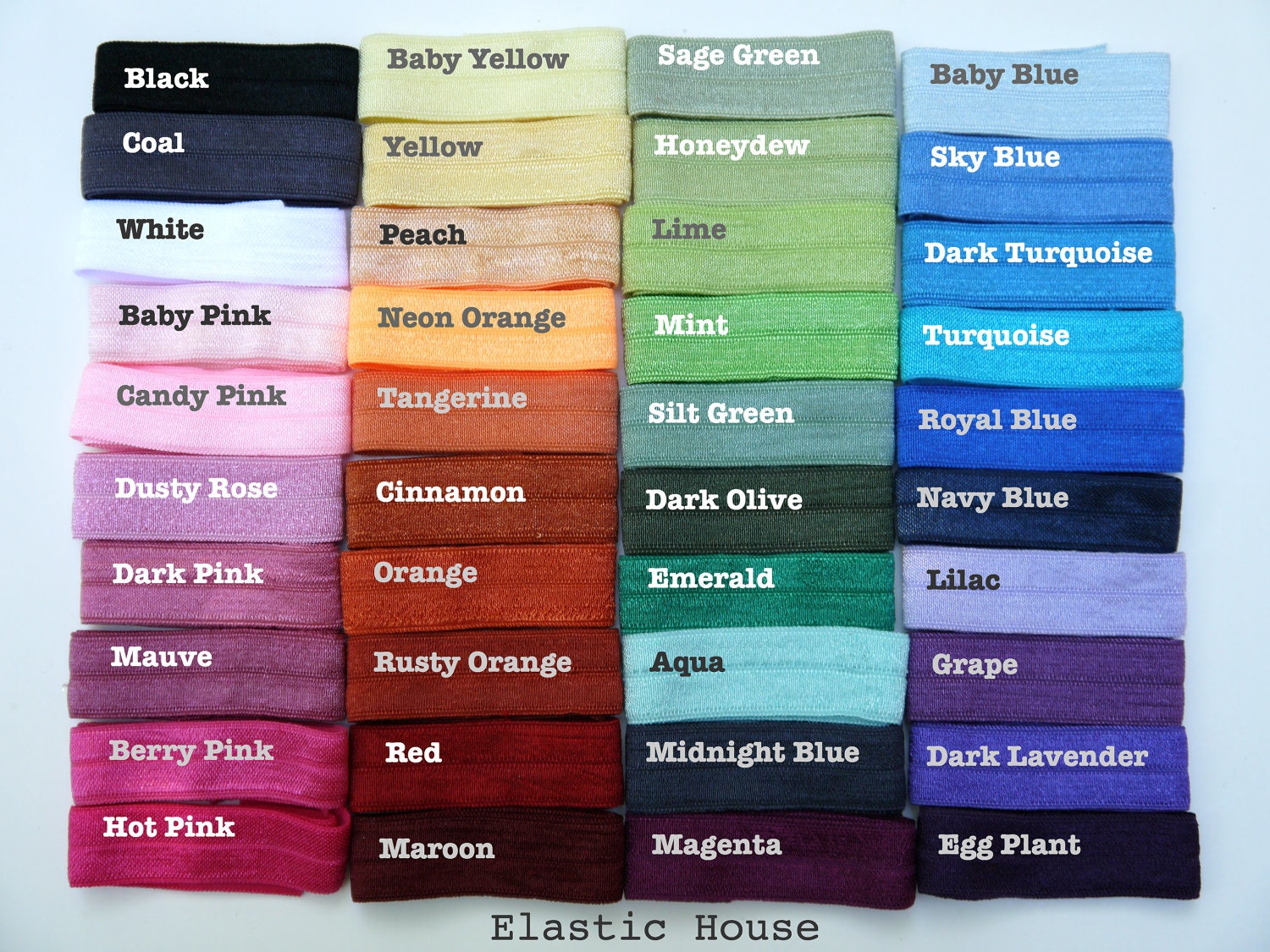 10 Yards 5/8" Fold Over Elastic - Bundle Pack - Mix Color - Headband- DIY Headband Supplies