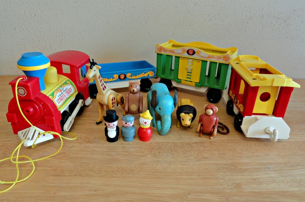 Vintage Fisher Price Circus Train Little People By Greenwhimsyshop