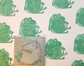 SALE Hand Carved Frog Stamp
