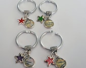 Custom wine charms, personalized map wine charms, Unique pendant map wine charms - Any location Set of Four