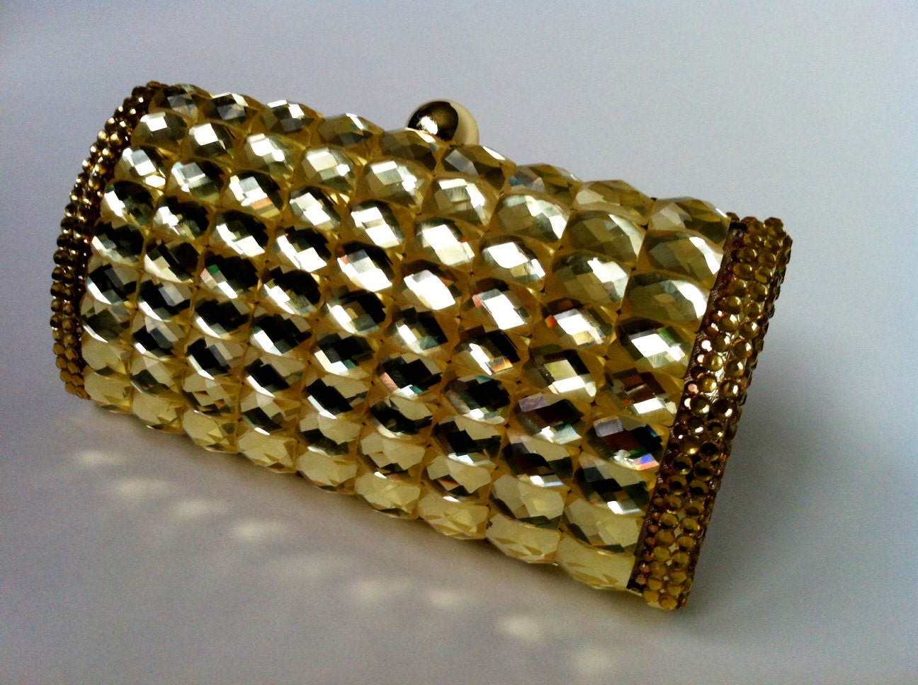 Gold Evening Purse Adorned With Baguettes