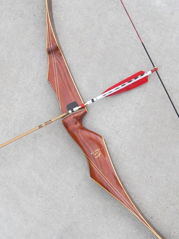 Bear Recurve Bow Kodiak 1966 African Rosewood 64 by TreasureGrotto