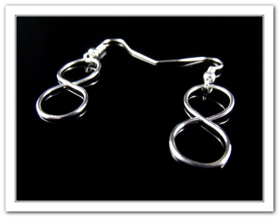 Silver Plated Infinity 8 formed  Dangle Earrings