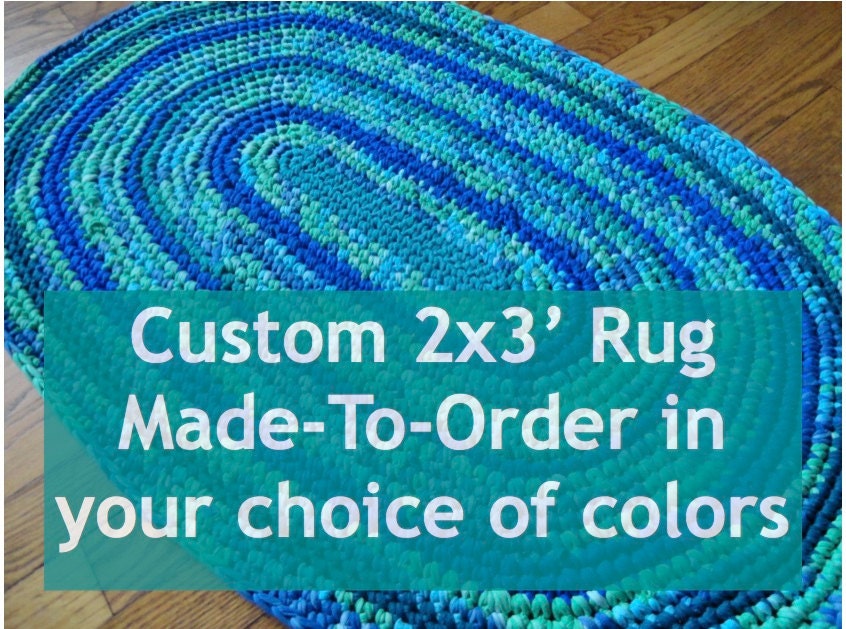 Recycled Rag Rug - 2x3' Oval Made-to-Order