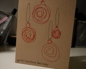 Embroidered and Drawn Pattern A6 Greeting Card "get the christmas tree ready..."
