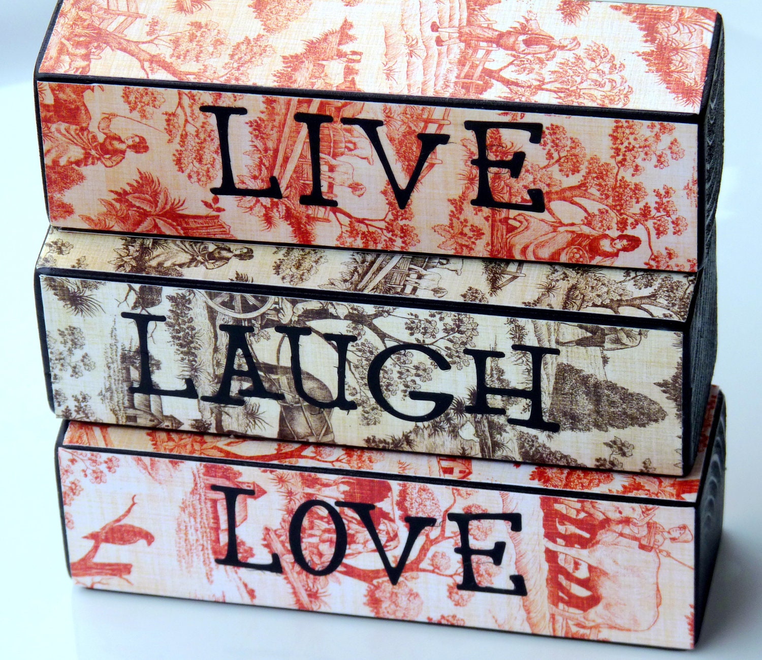 Live, Laugh, Love Decorative Block Set - Home Decor - Mantle Decorations - Decorative Gift - Office Decor - Dorm Decor