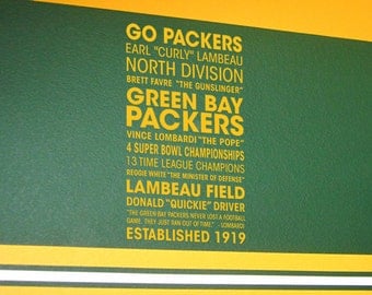 Greenbay Packers Subway Art - Sports Football Vinyl Wall Word Decal