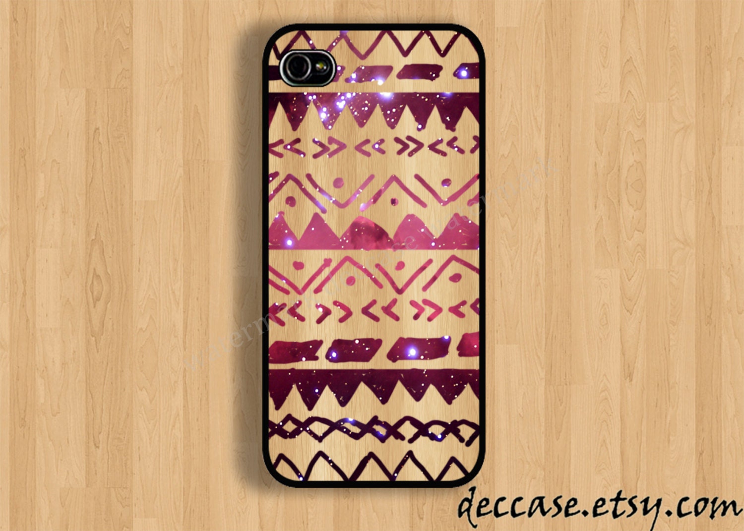 IPHONE 5 CASE wood AZTEC Native tribal triangle galaxy iPhone 4 case iPhone 4S case iPhone case Hard Plastic Case Soft Rubber Case
