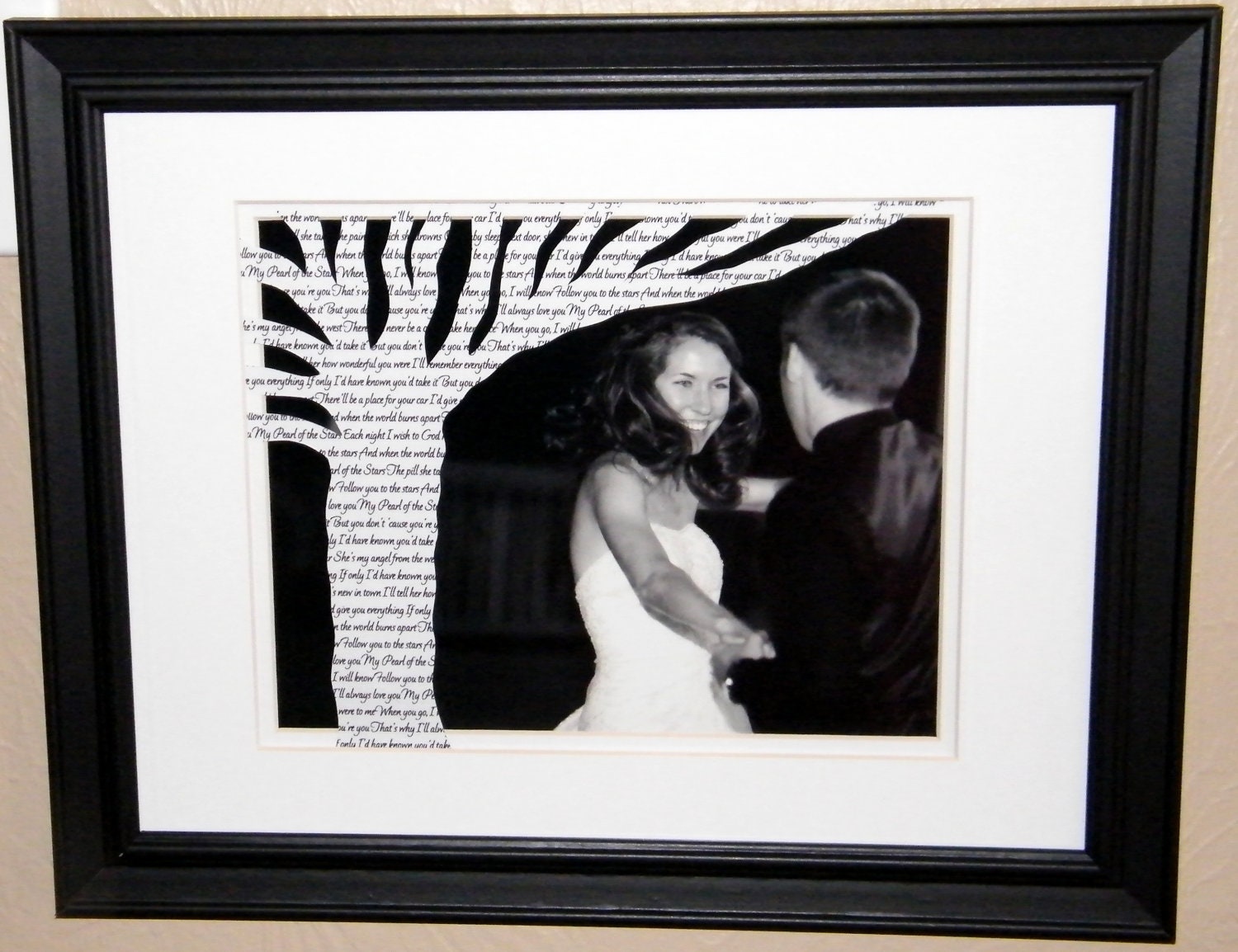 Unique Wedding Anniversary Gift with First Dance Song Lyrics on Tree ...