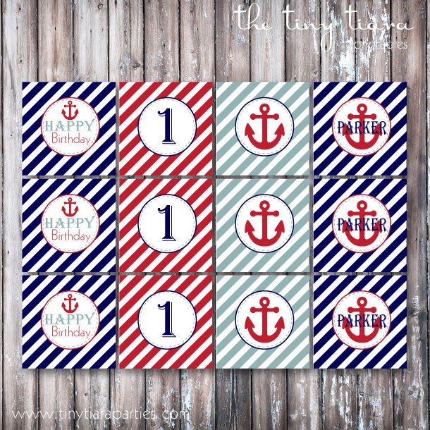 Anchors Away Printable Party Circles : Printable party Designs by The Tiny Tiara Il_570xn