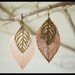 North Carolina Leafs: Leaf Earrings, Mixed Metal Earrings