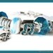 Music Leather Murano Glass Charm Bracelet